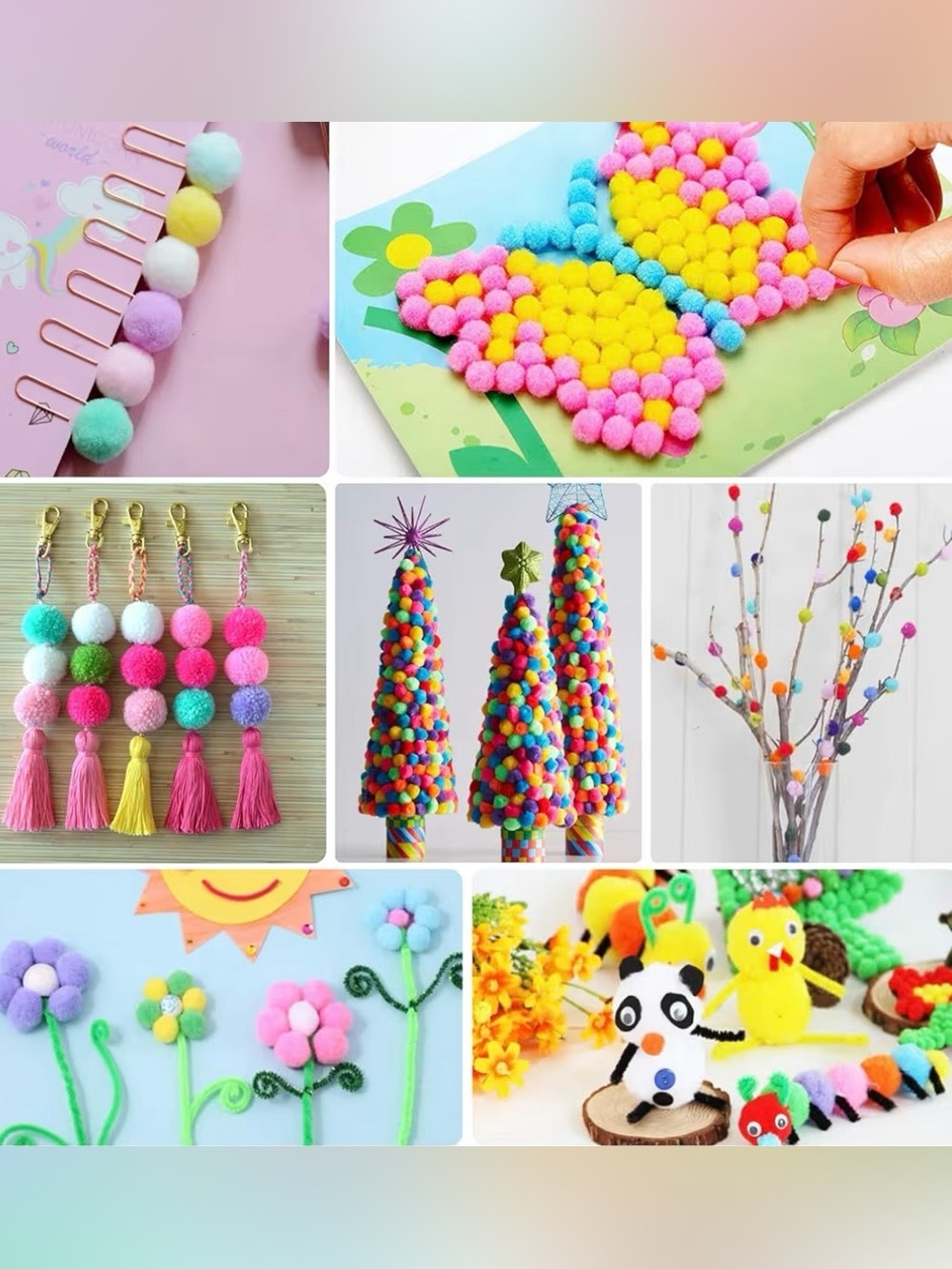 FUZZY 900 pieces fuzz balls colorful craft supplies arts & crafts pompoms DIY - Picture 5 of 5